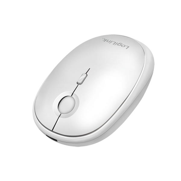 LogiLink Maus - optisch - kabellos - 2.4 GHz, Bluetooth 4.0 - kabelloser Empfänger (USB) - Weiß, Ansicht 4