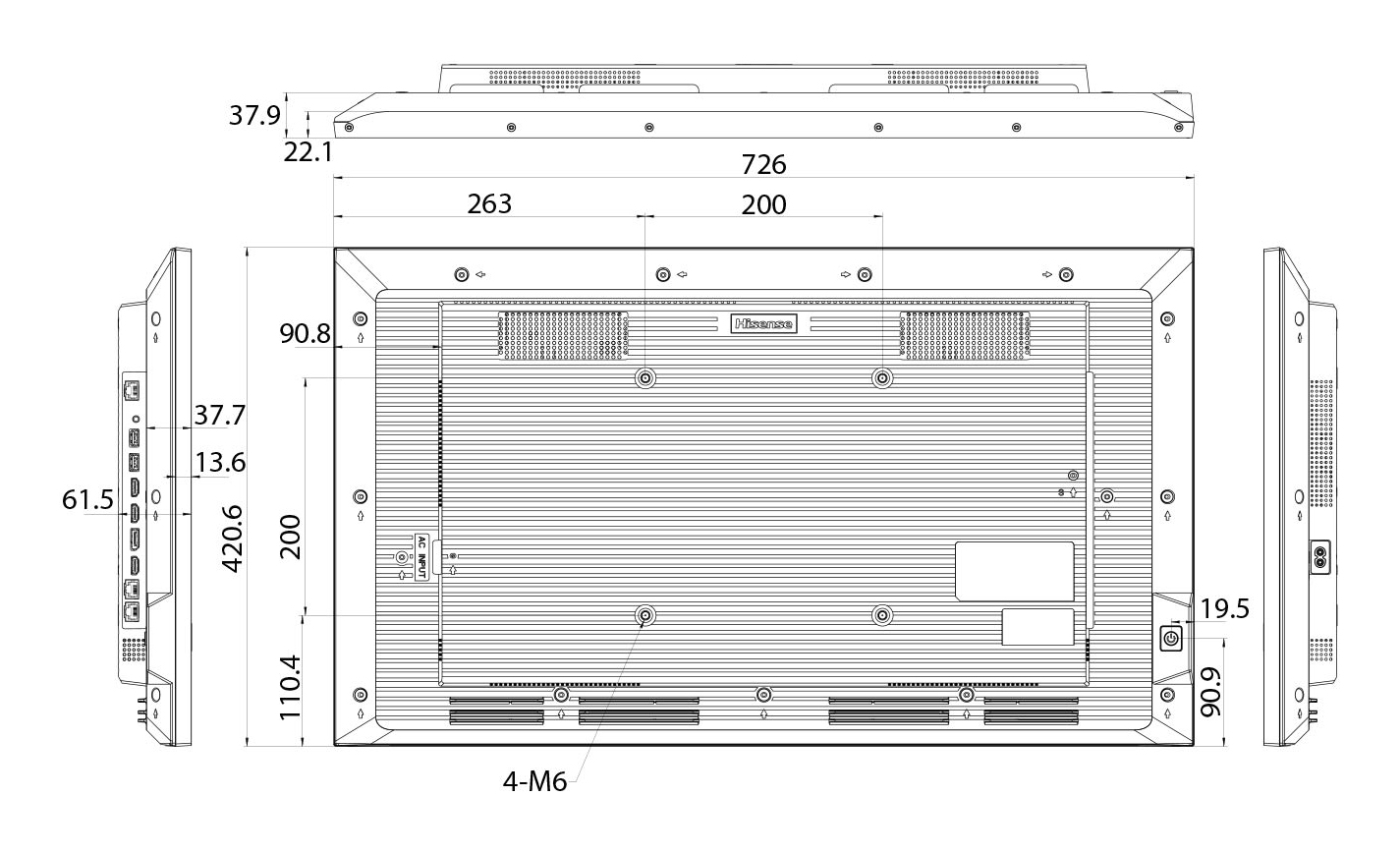 Hisense 32DM66D - 81 cm (32) Diagonalklasse DM Series LCD-Display mit LED-Hintergrundbeleuchtung, Ansicht 3