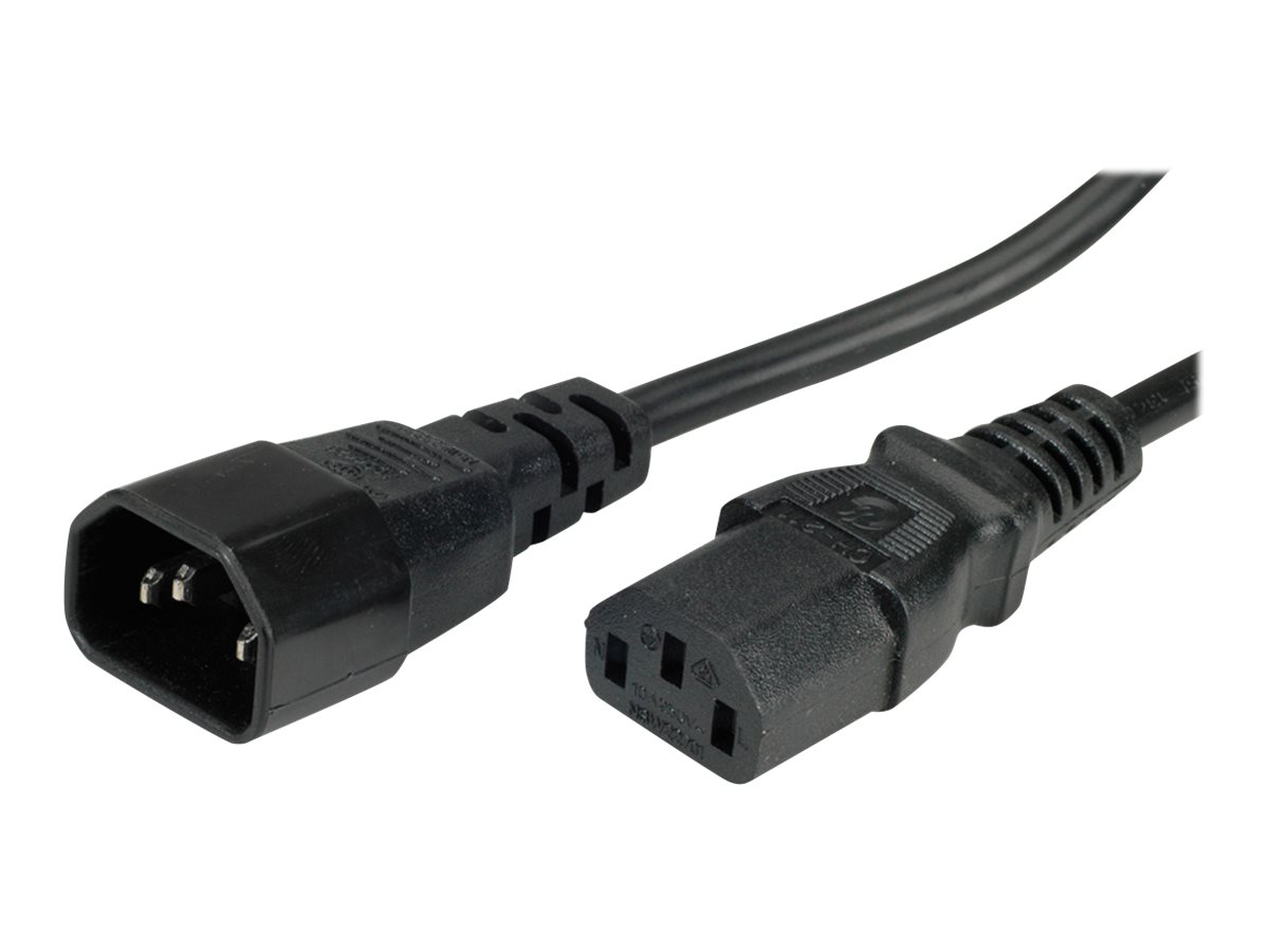 Roline Monitor Power Cable - Spannungsversorgungs-Verlängerungskabel - IEC 60320 C13 zu IEC 60320 C14 - Wechselstrom 250 V - 10 A - 1 m