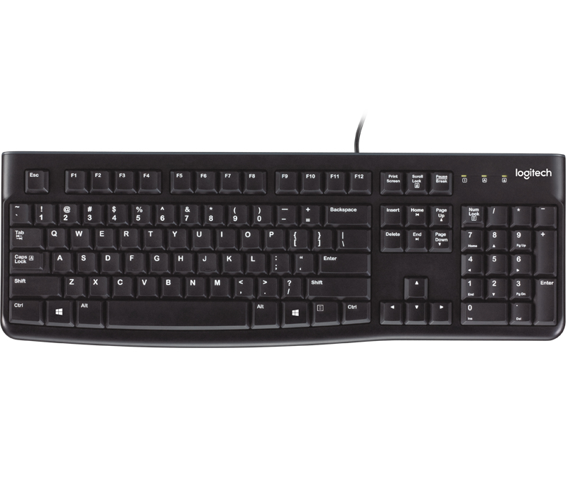 Logitech Keyboard K120 for Business, Volle Größe (100%), Kabelgebunden, USB, Schwarz