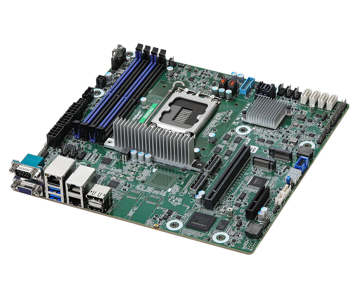 ASRock Z890D4U, Intel, LGA 1851 (Socket V1), Intel Core Ultra (Series 2), DDR5-SDRAM, 64 GB, DIMM - mATX, Ansicht 2