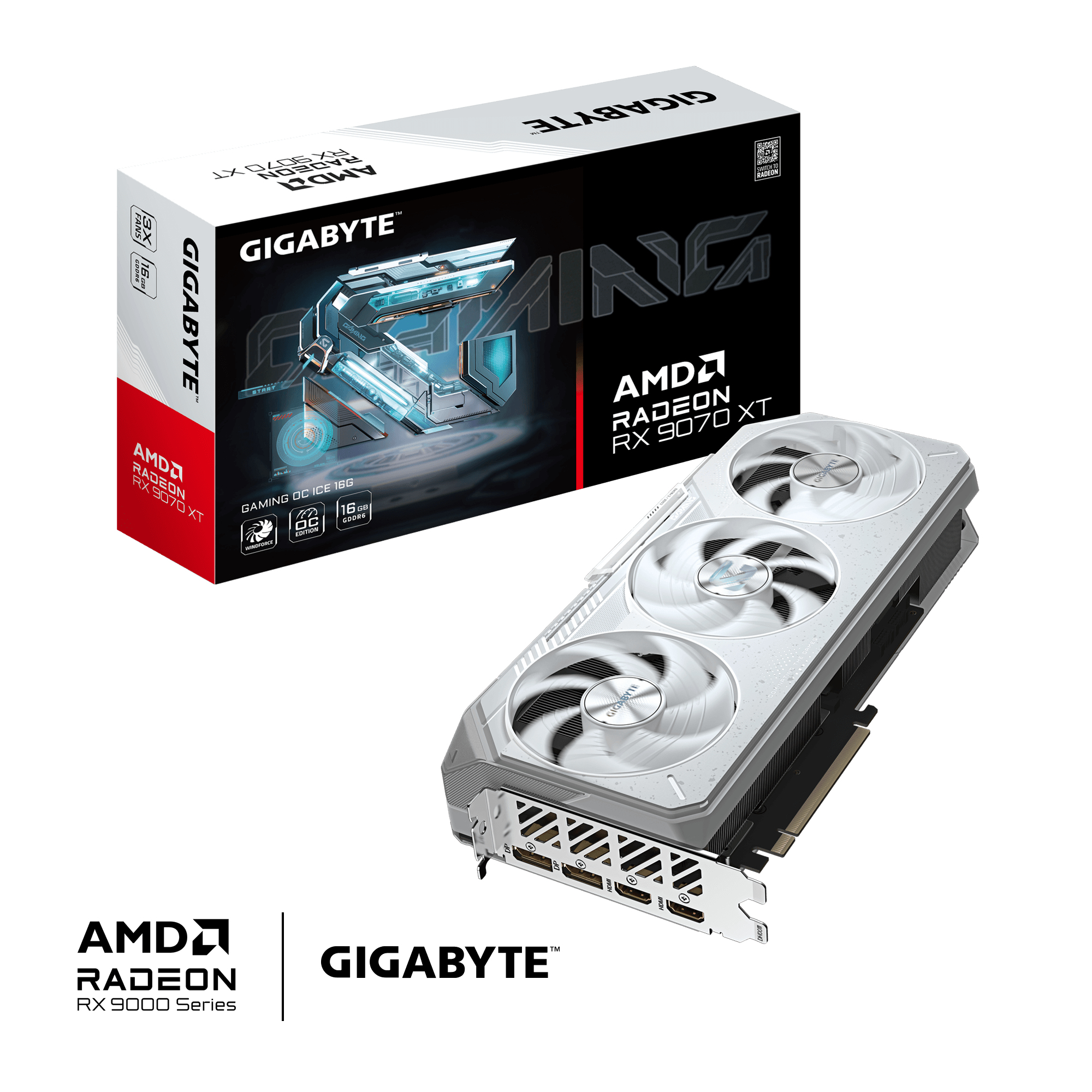 Gigabyte Radeon RX 9070 XT GAMING OC ICE 16G Grafikkarte - 16GB GDDR6, 256bit, P..., Ansicht 2