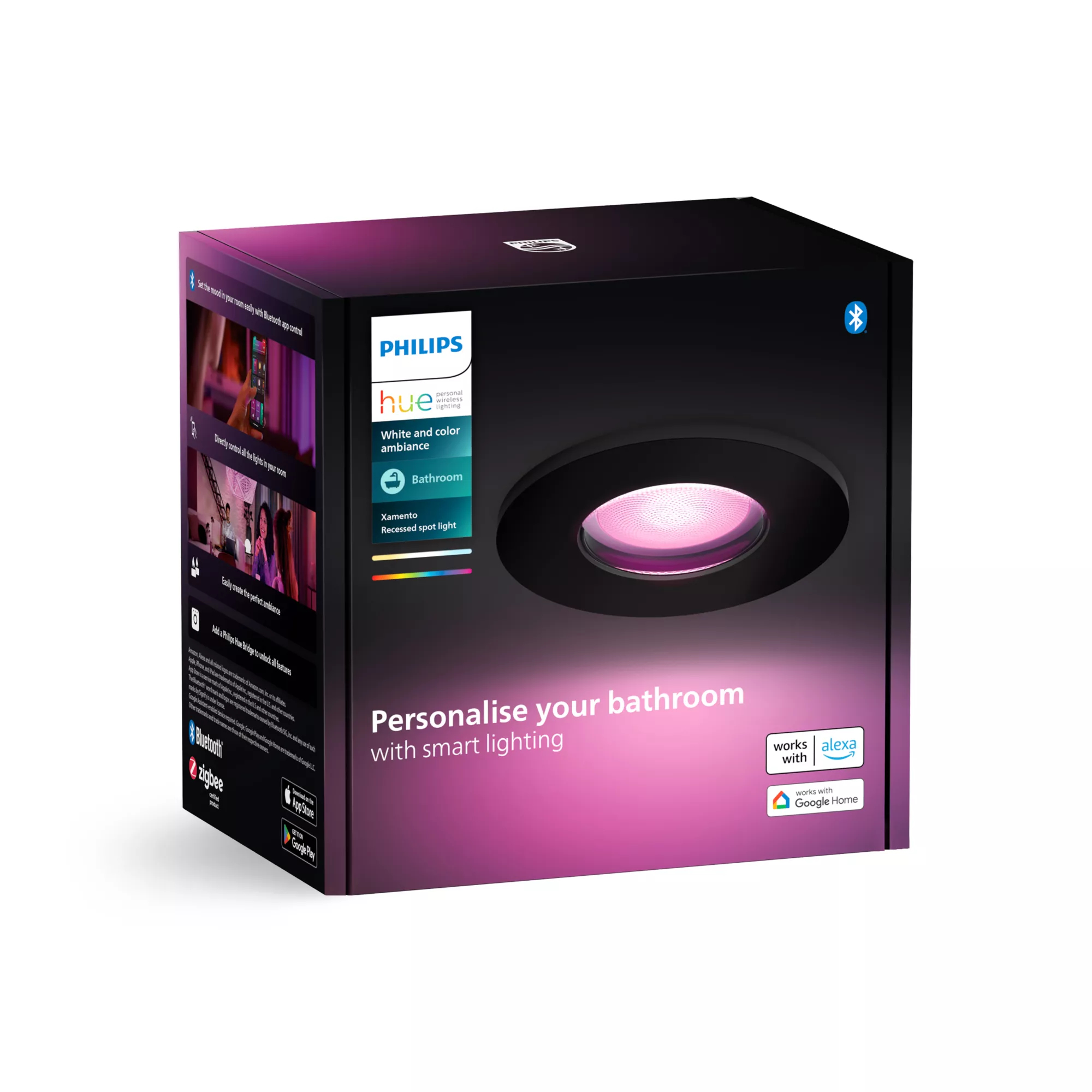 Philips Hue White&Col. Amb. Xamento Einbauspot schwarz 1x4.2W, Ansicht 3