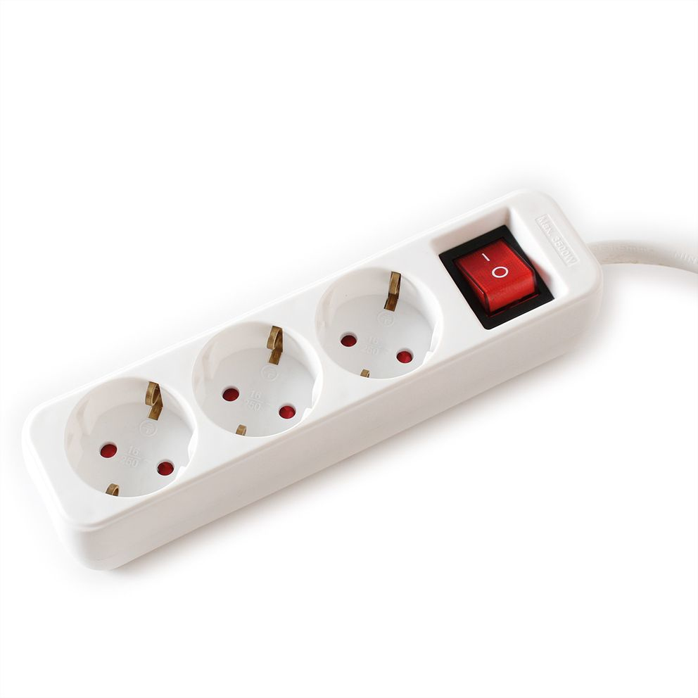 VALUE Steckdosenleiste - Wechselstrom 250 V - 3600 Watt - Eingabe, Eingang CEE 7/4 - Ausgangsanschlüsse: 3 (3 x CEE 7/4), Ansicht 2