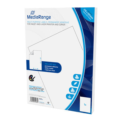 MEDIARANGE Matt - permanenter Klebstoff - Mattes Weiß - A4 (210 x 297 mm), Ansicht 3