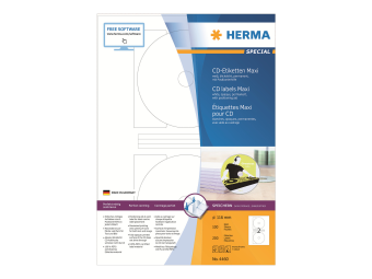 HERMA Special Maxi - Papier - matt - permanent selbstklebend - weiß - 116 mm rund 200 Etikett(en) (100 Bogen x 2)