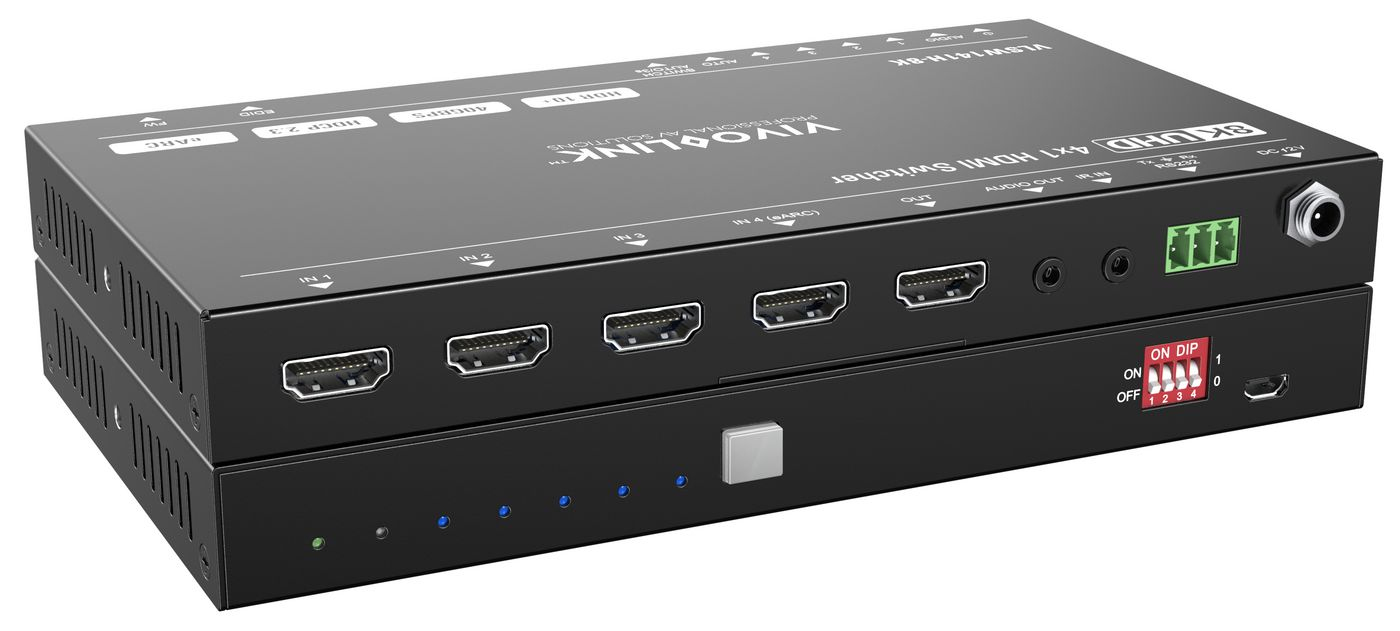 VivoLink HDMI switcher 4x1 8Ka60Hz with RS232 control eARC and - RS-232, Ansicht 3