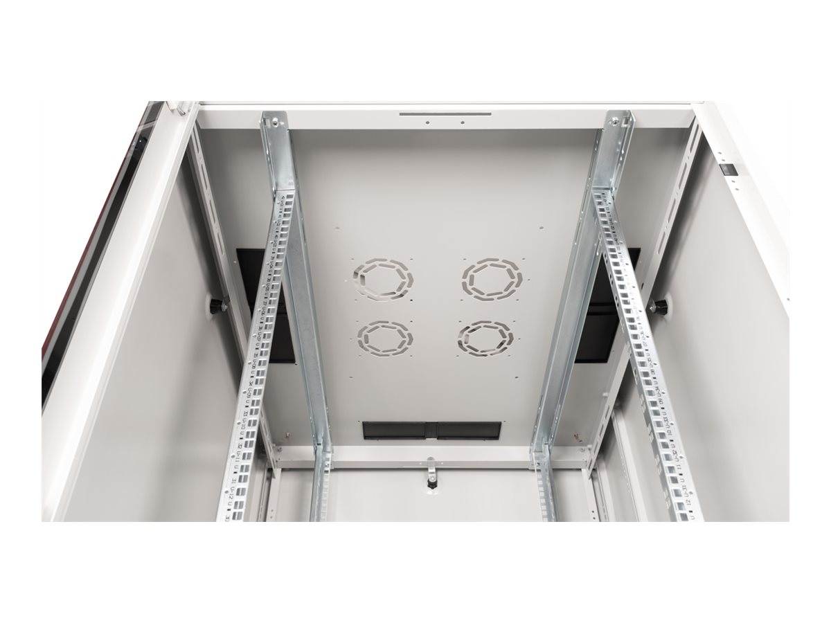 ROLINE 19 Zoll Netzwerkschrank Basic 42 800x1000 BxT Glastür grau, Ansicht 4