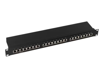 LogiLink EconLine - Patch Panel - CAT 6 - STP - RJ-45 X 24 - Schwarz RAL 9005 - 1U - 48.3 cm (19)