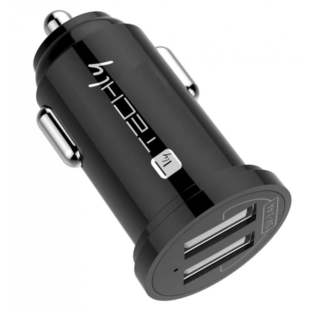 Techly Mini Car Charger 2 USB-A Ports 24W / 4.8A Juodas, Ansicht 3