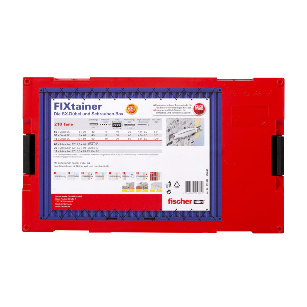 fischer Fisher-Price FIXtainer - Schraubensatz - Allgemeiner Nutzen - Schwarz - Grau - Rot - Silber... - 210 Stück(e), Ansicht 2