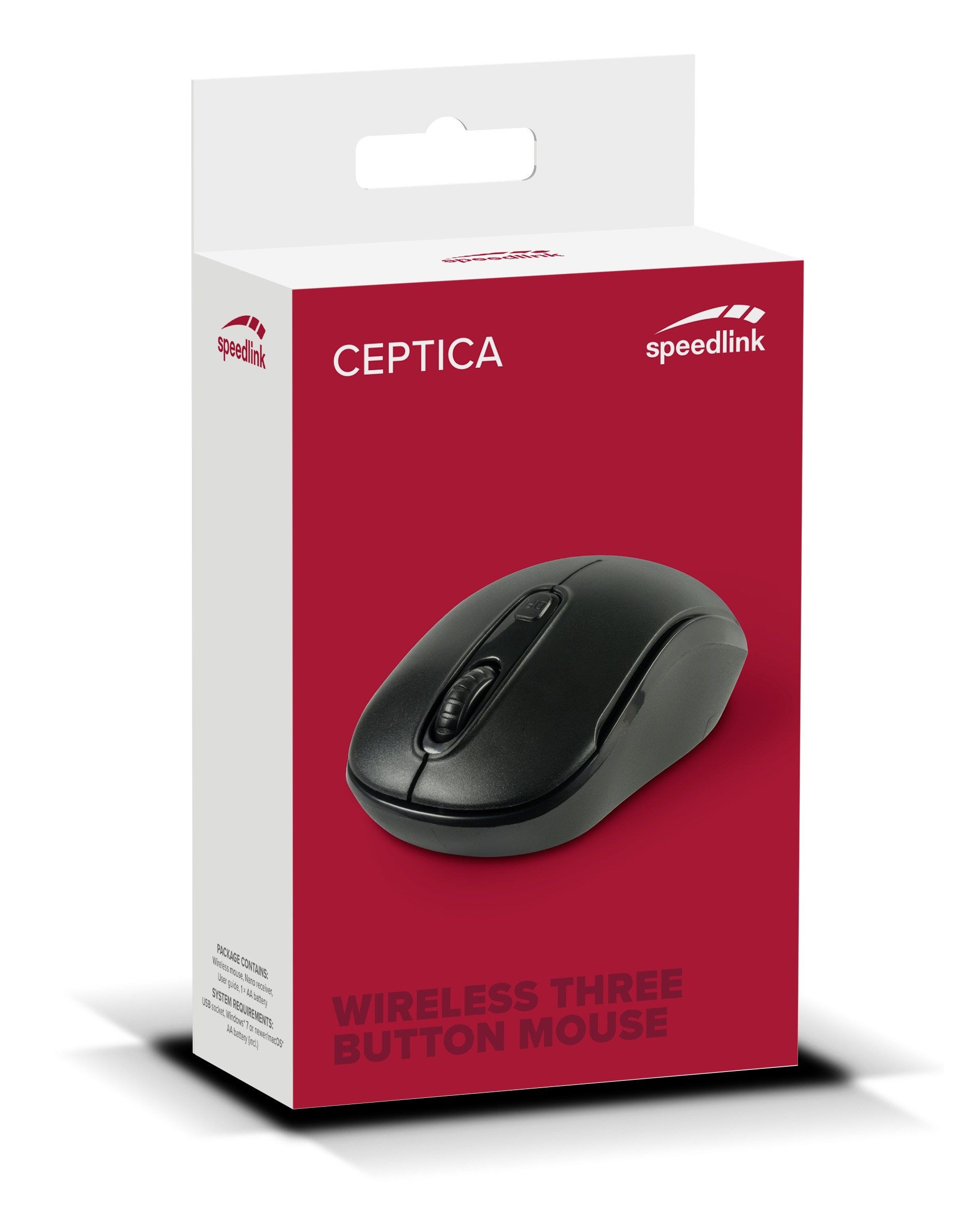 SPEEDLINK Ceptica - Maus - rechts- und linkshändig - 3 Tasten - kabellos - 2.4 GHz - kabelloser Empfänger (USB), Ansicht 2