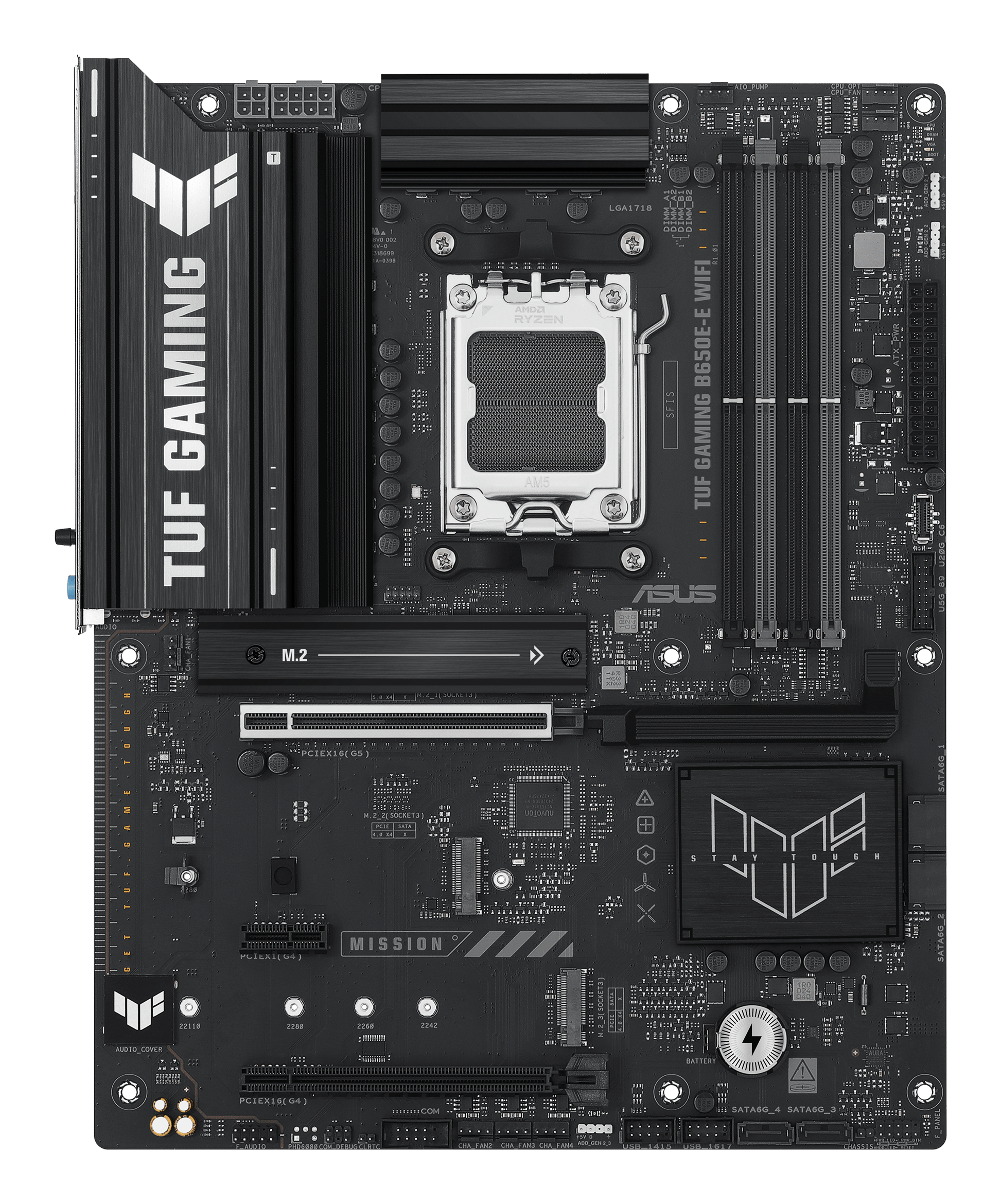 ASUS TUF GAMING B650E-E WIFI - Motherboard - ATX - Socket AM5 - AMD B650 Chipsatz - Wi-Fi 6E, Bluetooth, 2.5 Gigabit LAN, Ansicht 3