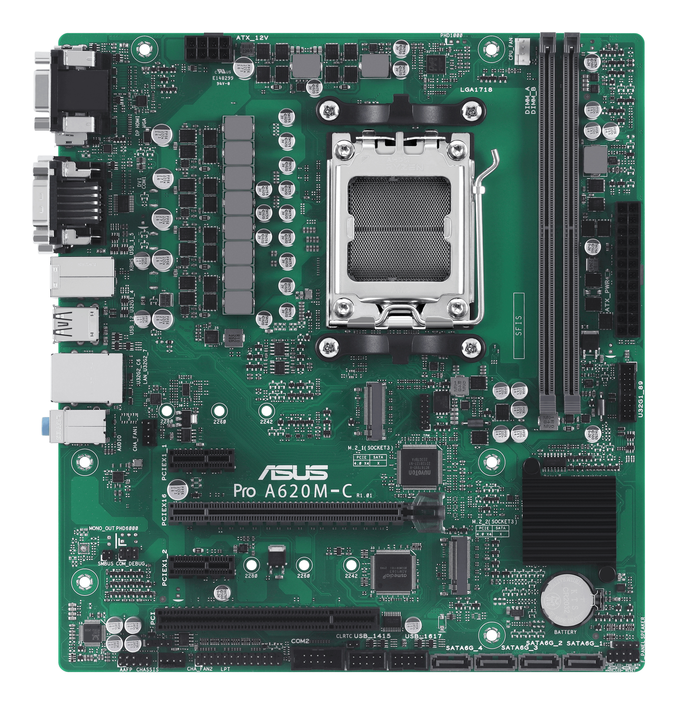 ASUS MB ASUS PRO A620M-C-CSM (AMD,AM5,DDR5,mATX) - AMD Sockel AM5 (Ryzen Zen4), Ansicht 2