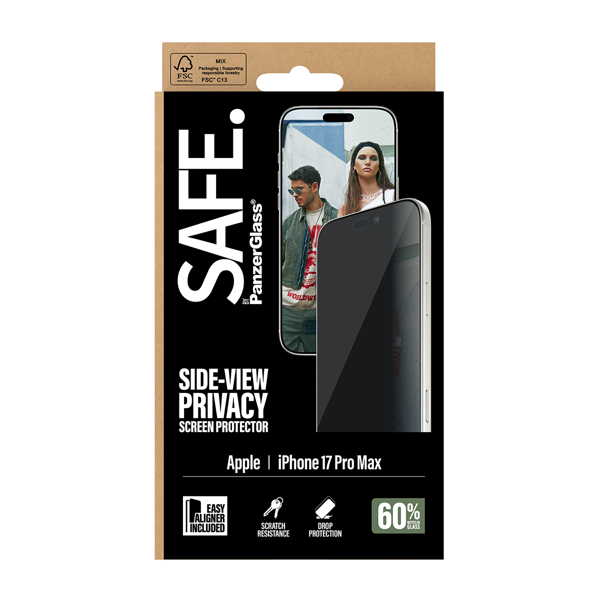 PanzerGlass SAFE. Privacy Screen Protector iPhone 17 Pro Max Ultra-Wide Fit, Ansicht 3