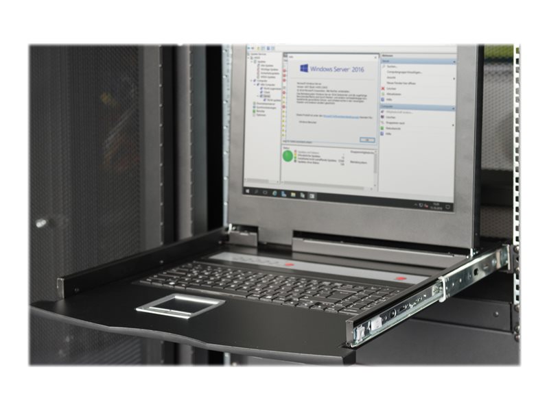 DIGITUS 19" LCD KVM Konsole, 1-Port VGA, spanische Tastatur