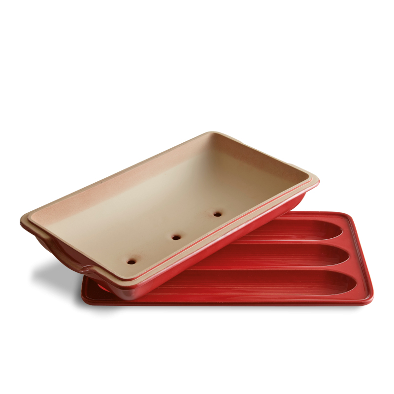 Emile Henry EH345506 0 - Brotform - Rechteckig - 3,7 l - -20 °C - 270 °C - Rot, Ansicht 4