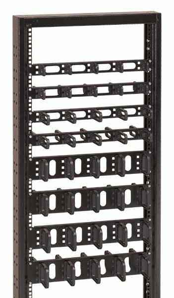Conteg 19'' Wire Management Panel with Plastic Hooks - Kabelführungsplatte für Schaltschrank - Schwarz, RAL 9005 - 1U, Ansicht 2
