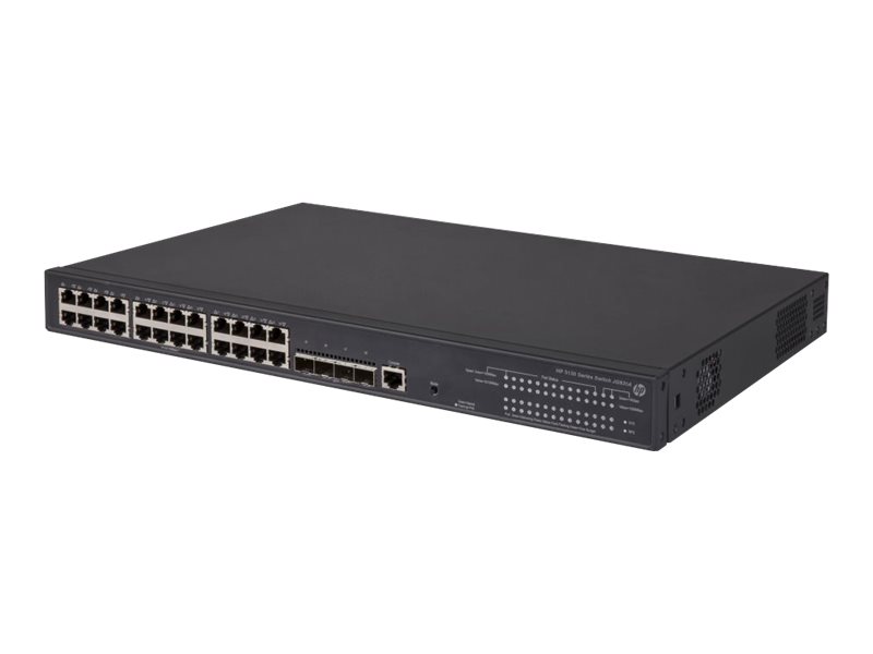 HPE 5130-24G-PoE+-4SFP+ EI - Switch - L3 - managed - 24 x 10/100/1000 + 4 x 10 Gigabit Ethernet / 1 Gigabit Ethernet SFP+ - an Rack montierbar - PoE+ (370 W)