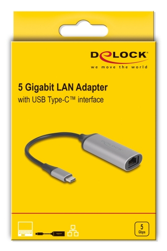 Delock USB Type-C Adapter zu 5 Gigabit LAN - Adapter - Digital/Daten, Ansicht 3