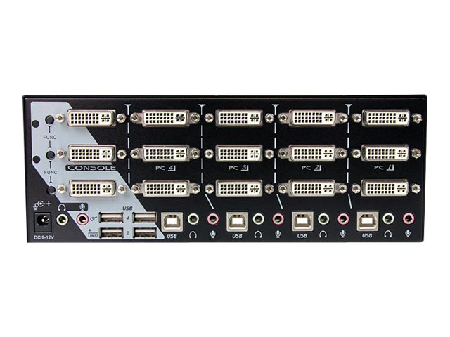 StarTech.com 4 Port Dreifach Monitor DVI USB KVM Switch mit Audio und USB 2.0 Hub