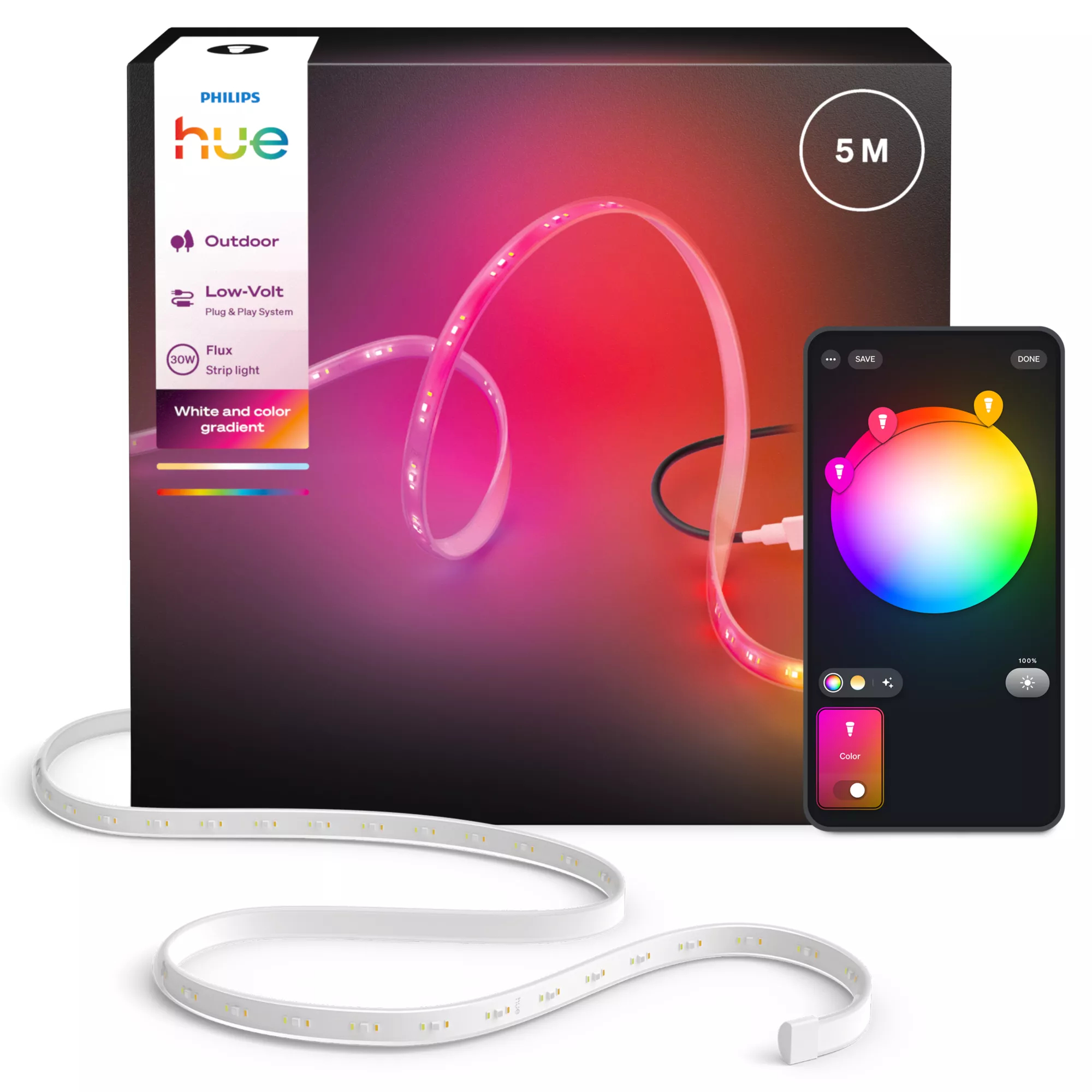 Philips Hue Flux Outdoor Lightstrip 5m, Ansicht 3