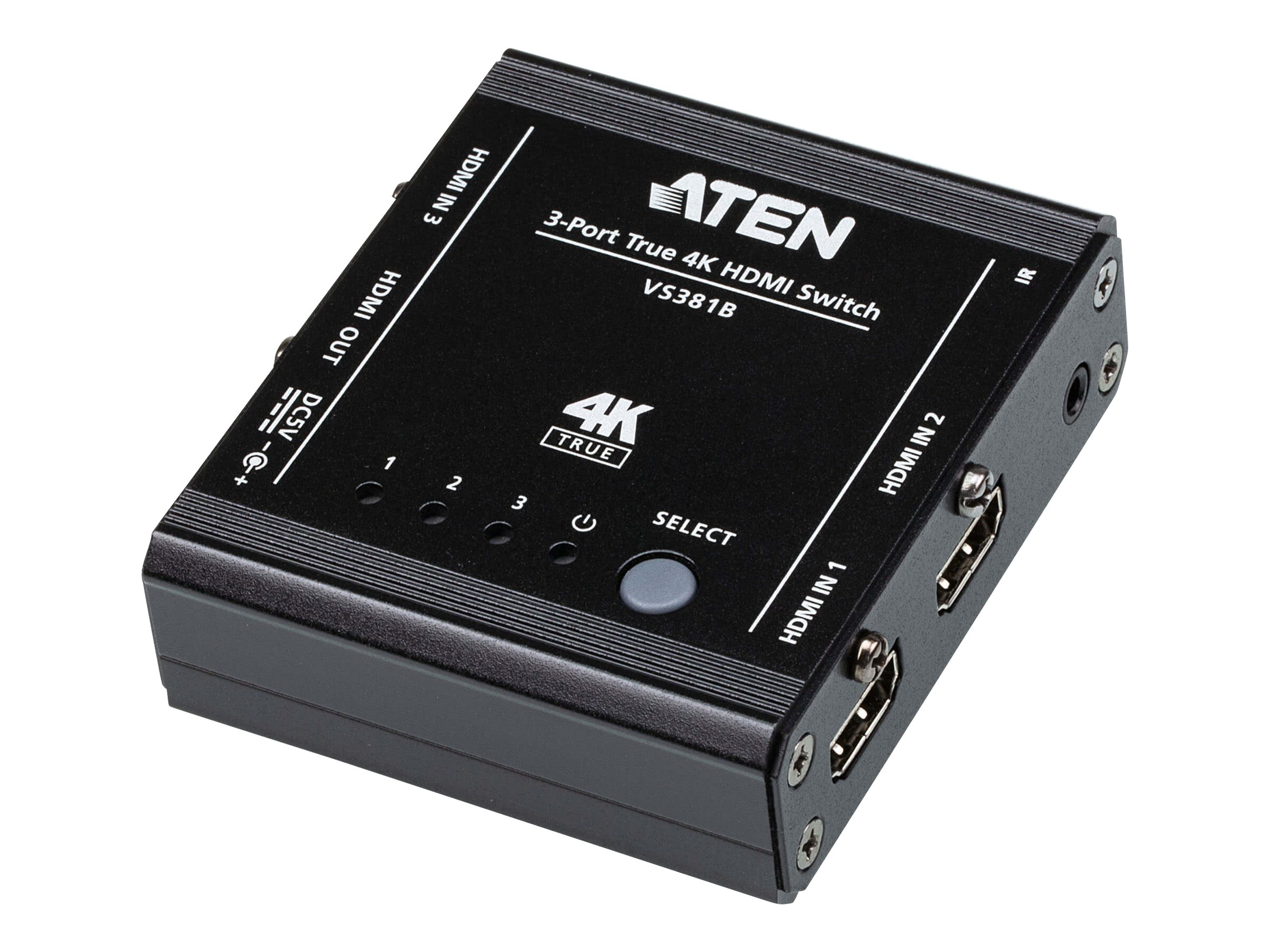 ATEN VS381B - Video/Audio-Schalter - 3 x HDMI - Desktop - für ATEN VP2730; VanCryst VS184B