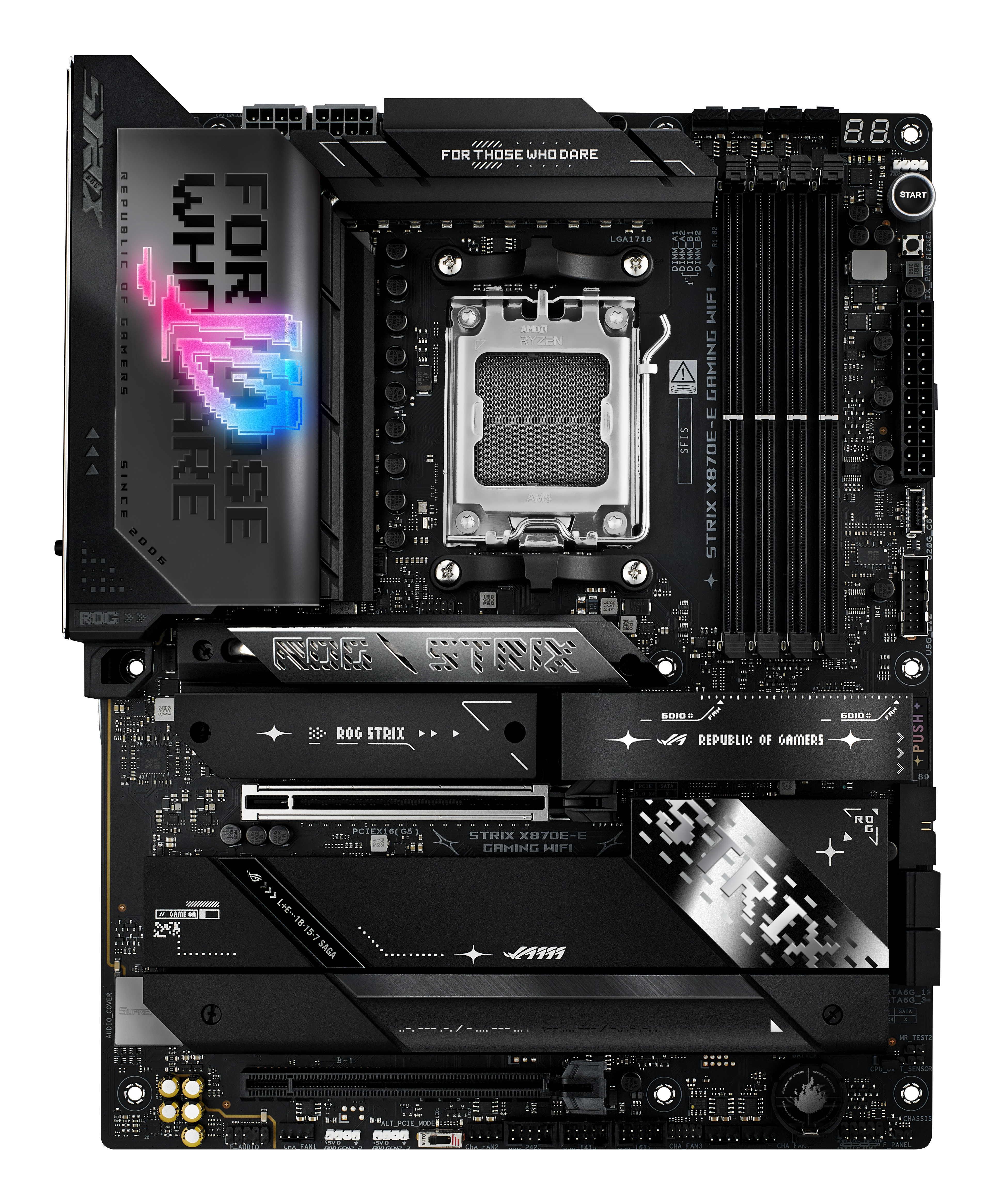 ASUS ROG STRIX X870E-E GAMING WIFI - Motherboard - ATX - Socket AM5 - AMD X870E Chipsatz - USB4, USB-C 3.2 Gen 2x2, Ansicht 2