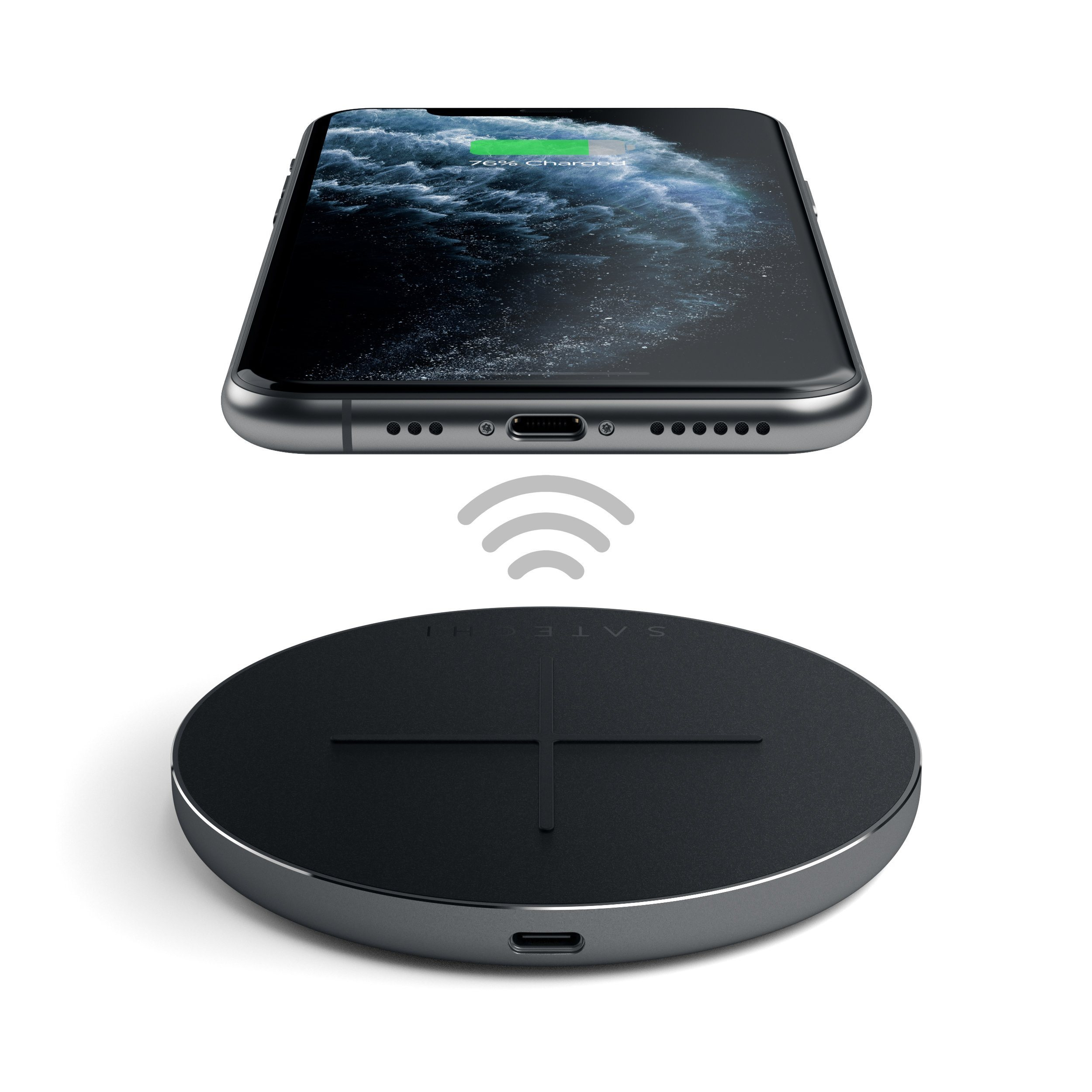 Satechi Aluminum PD QC Wireless Charger space gray - Ladegerät, Ansicht 2