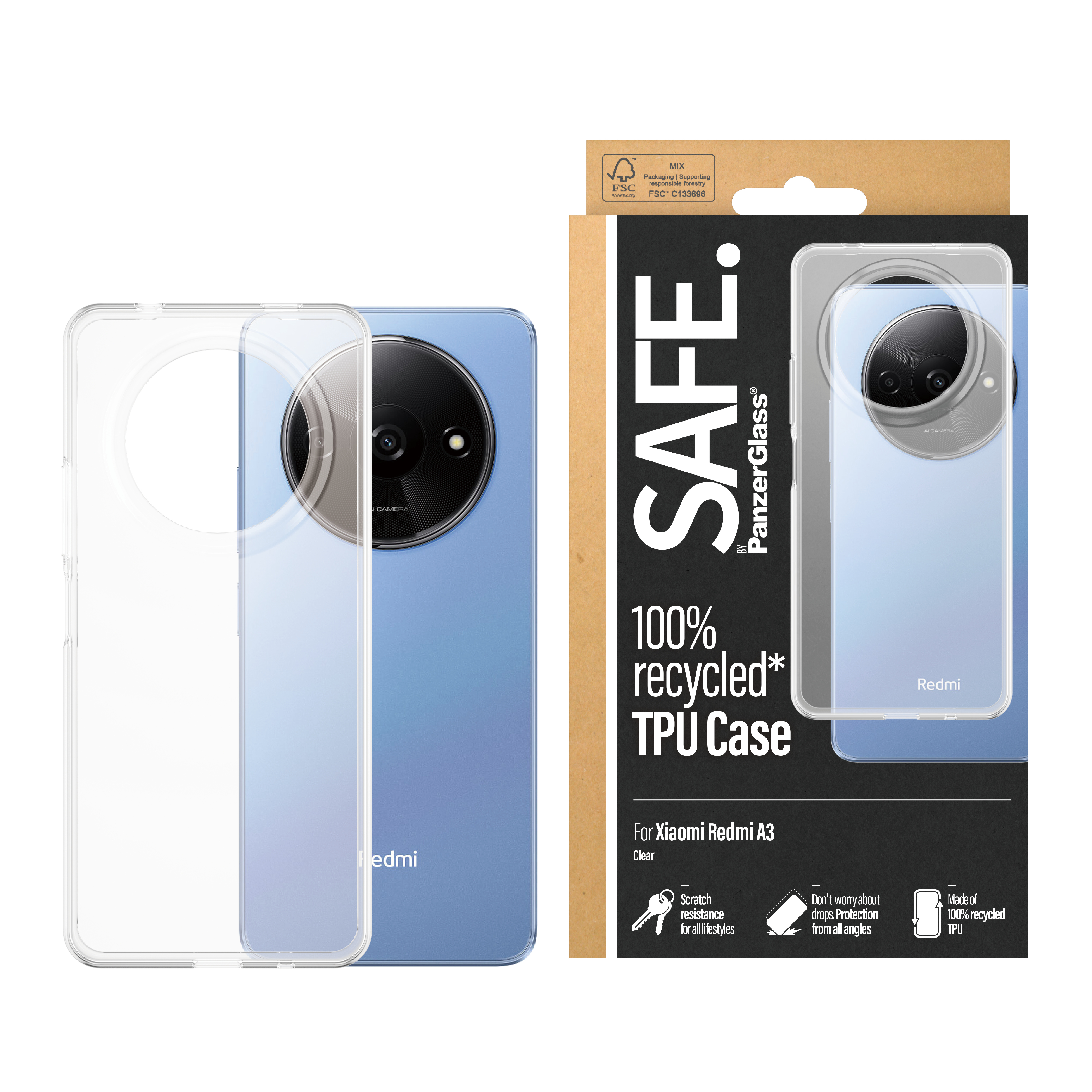 PanzerGlass SAFE. by PanzerGlass - Hintere Abdeckung für Mobiltelefon - Thermoplastisches Polyurethan (TPU), Ansicht 3