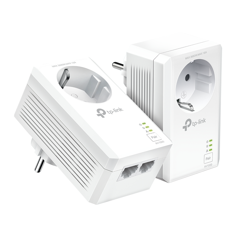 TP-LINK TL-PA7027P V1 Starter Kit - Powerline Adapterkit - 2-Port-Switch - GigE, HomePlug AV (HPAV), Ansicht 2