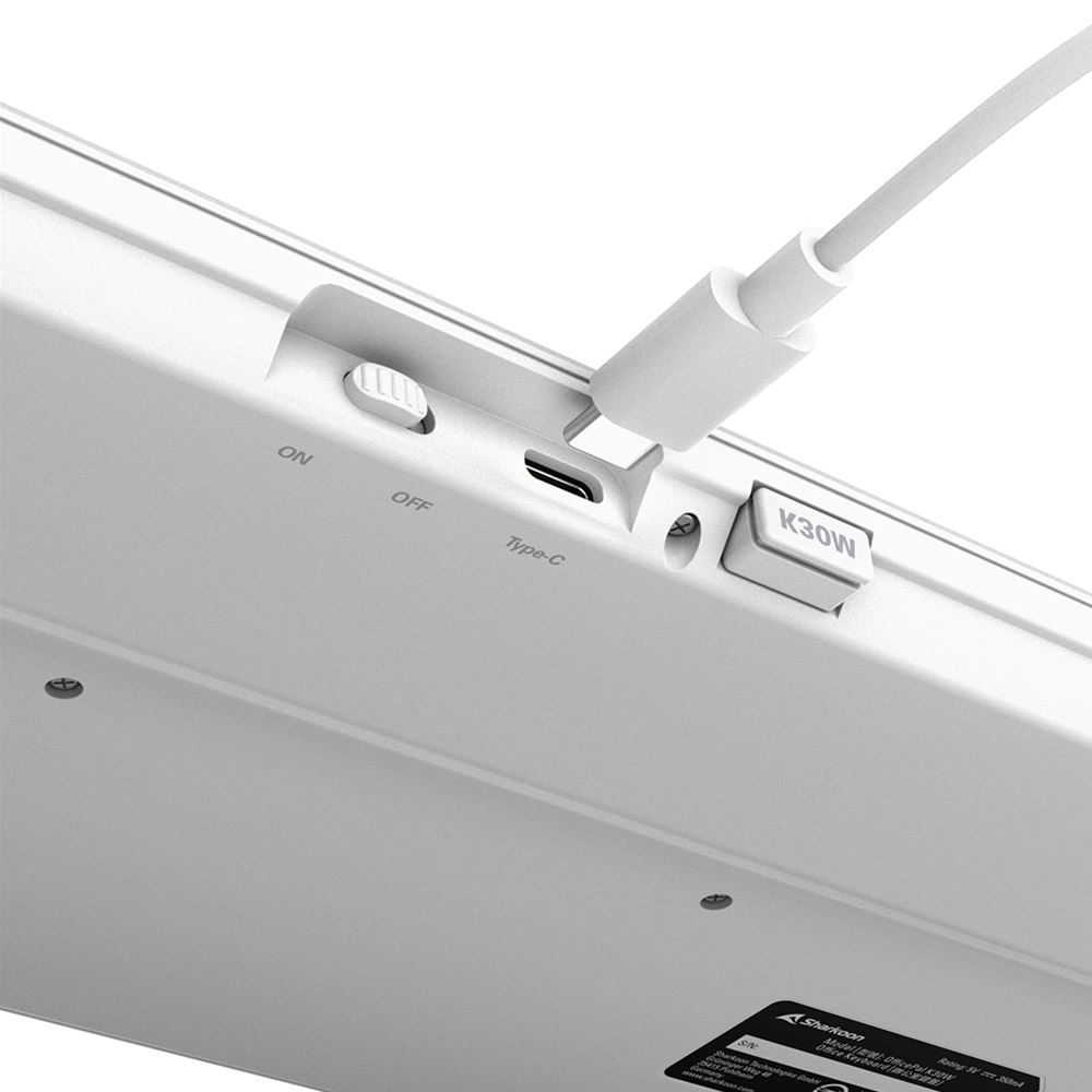 Sharkoon OfficePal K30W weiß Rubberdome - TL: Deutsch, QWERTZ, Ansicht 3