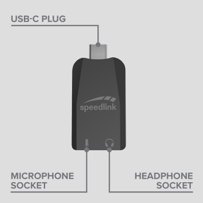 SPEEDLINK VIGO USB-C Soundkarte schwarz - Soundkarte, Ansicht 3
