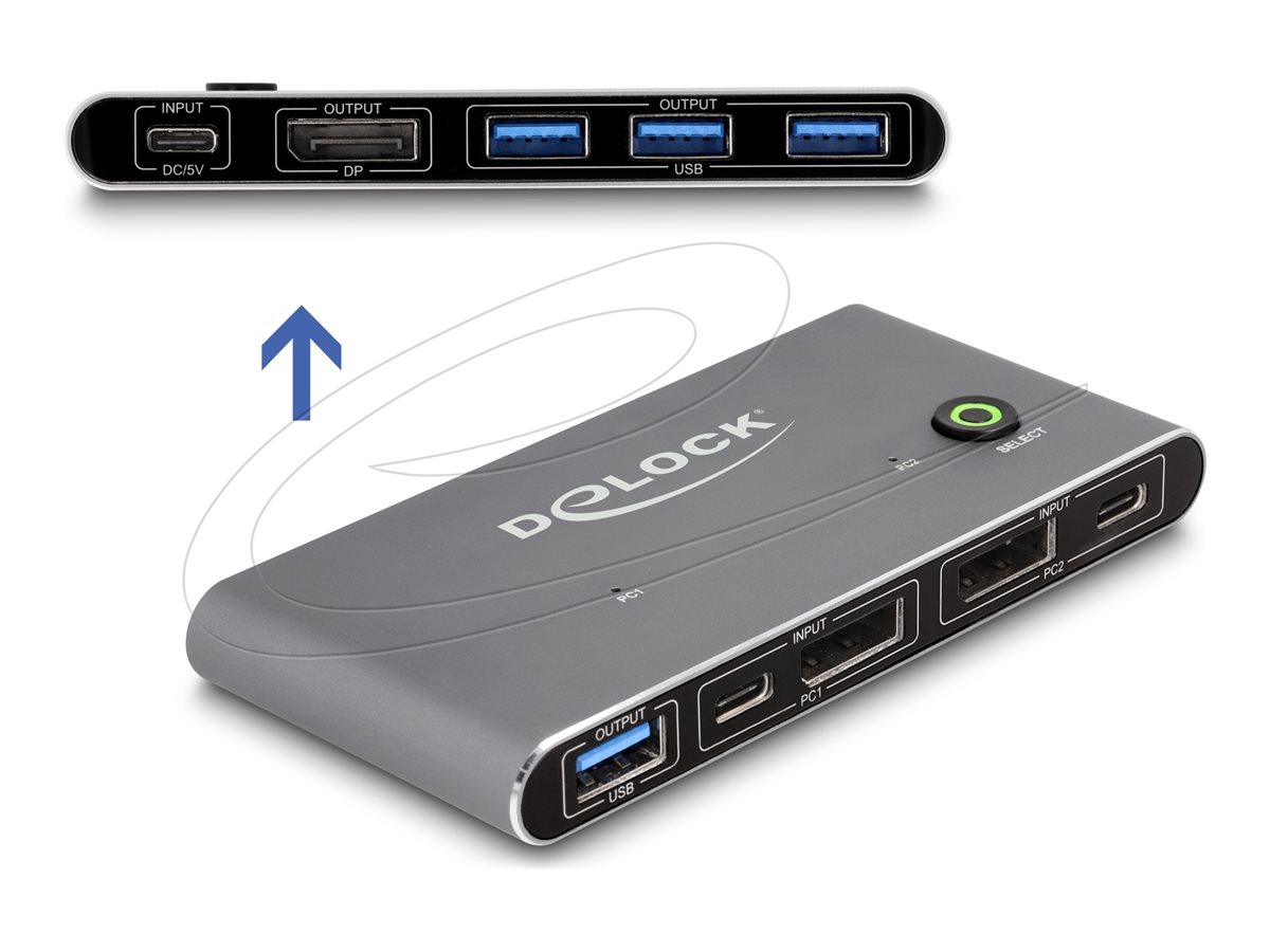 Delock KVM-USB-Switch - 30Hz 8K with USB 5 Gbps