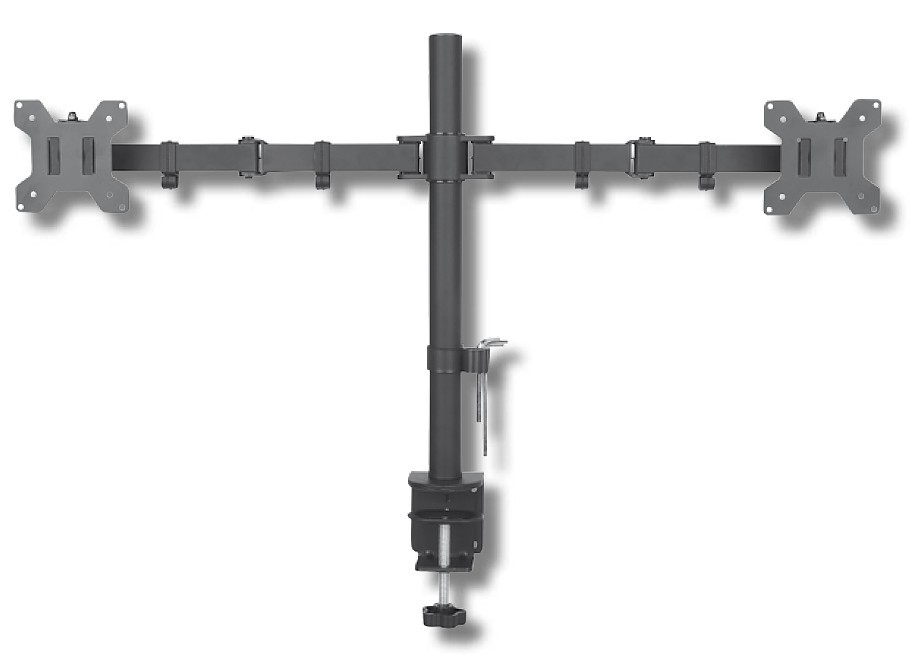Techly Aufstellung - für 2 LCD-Displays - Schwarz - Bildschirmgröße: 33-68.6 cm (13-27), Ansicht 2