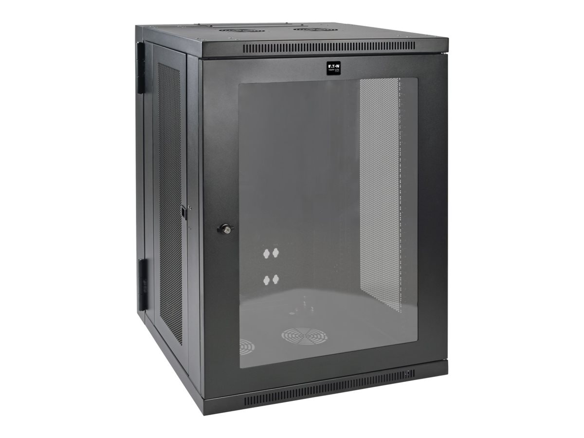 Tripp Eaton Tripp Lite Series 18U Wall Mount Rack Enclosure Server Cabinet w Hinged Acrylic Window - Schrank Netzwerkschrank - geeignet für Wandmontage - Schwarz - 18U - 48.3 cm (19)