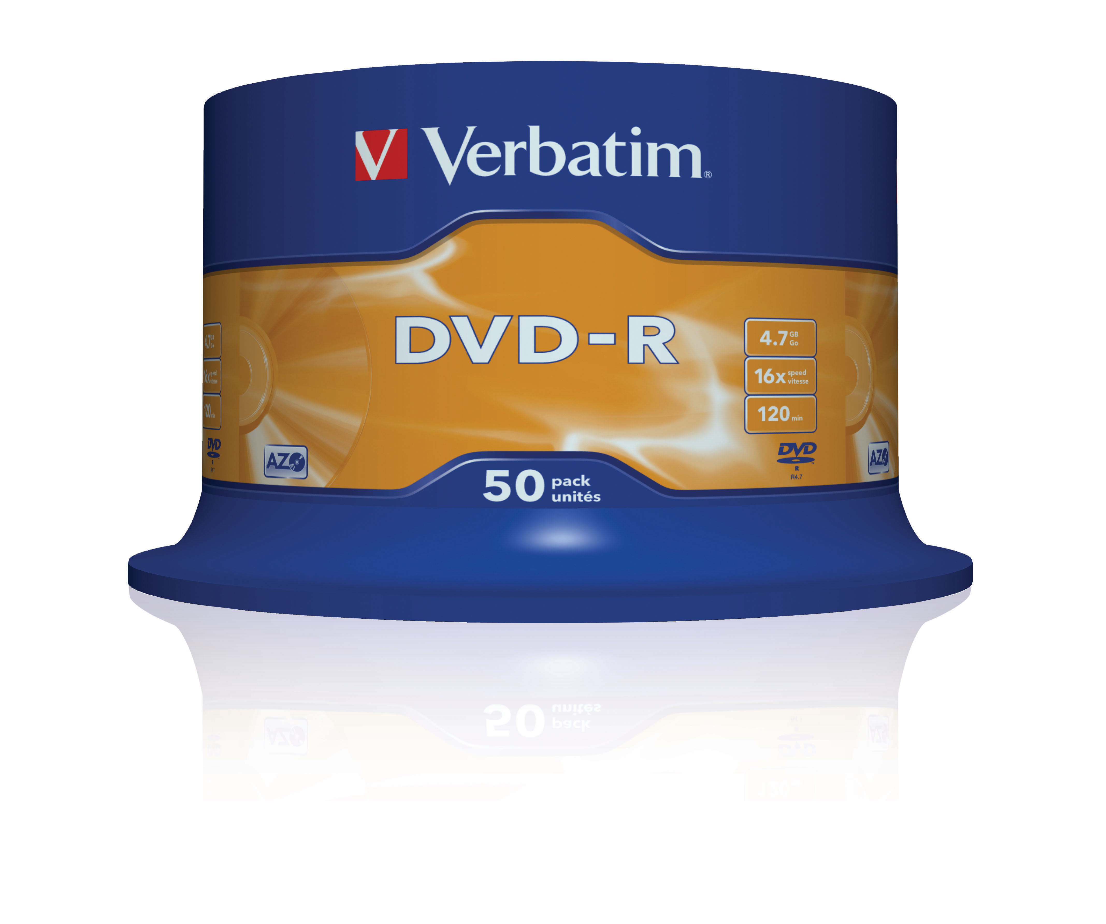 Verbatim 50 x DVD-R - 4.7 GB 16x - mattsilber, Ansicht 2