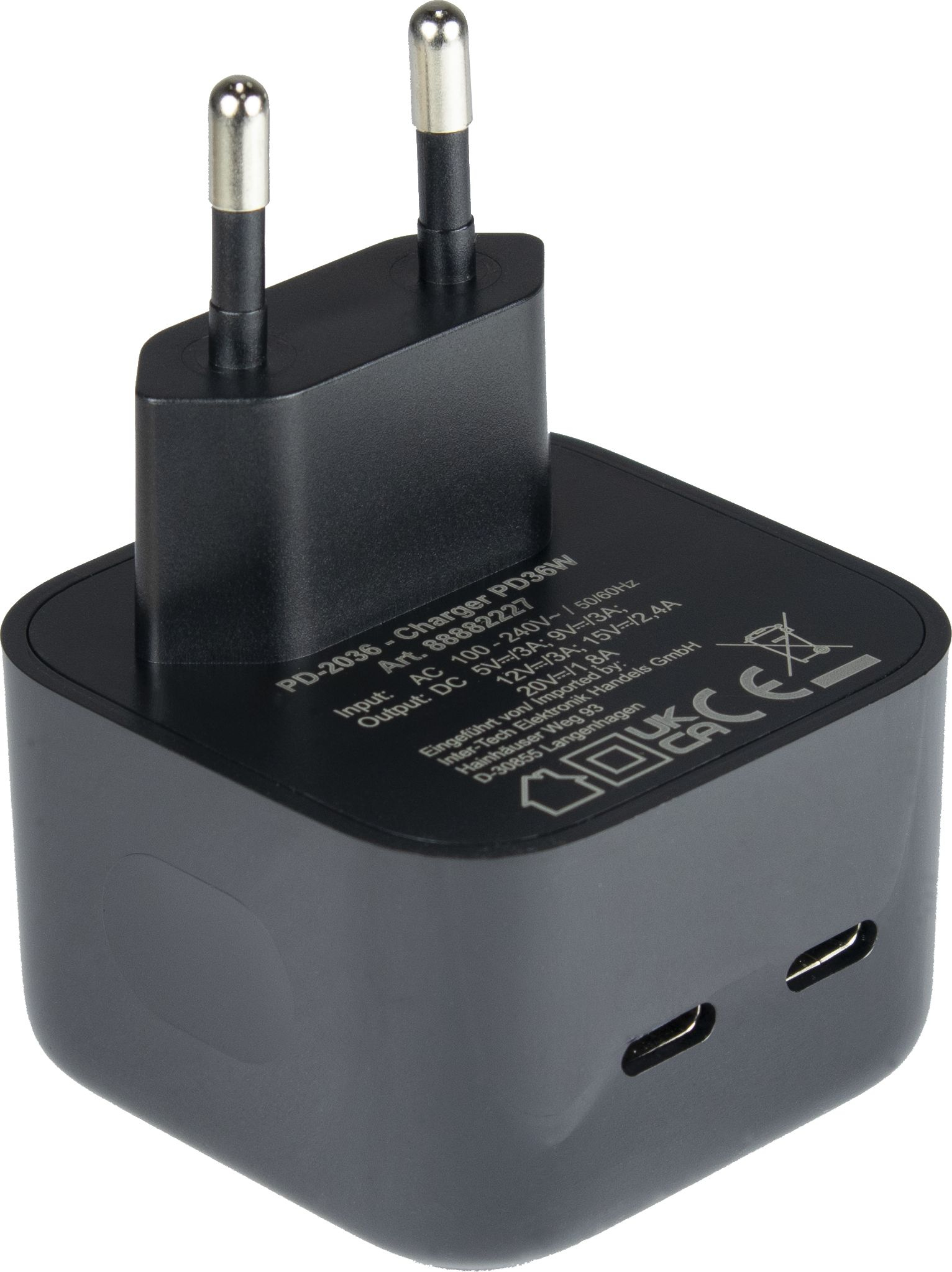 Inter-Tech PD-2036 - Indoor - AC - 20 V - Schwarz, Ansicht 3