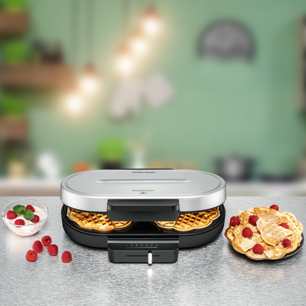 ROMMELSBACHER WA 1250 - 2 Waffel(n) - Herz (Form) - Silber - 1,6 cm - Kunststoff - 1250 W, Ansicht 2