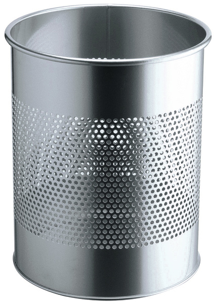 Durable Papierkorb - rund - 15 L - Stahl - Silber, Ansicht 3