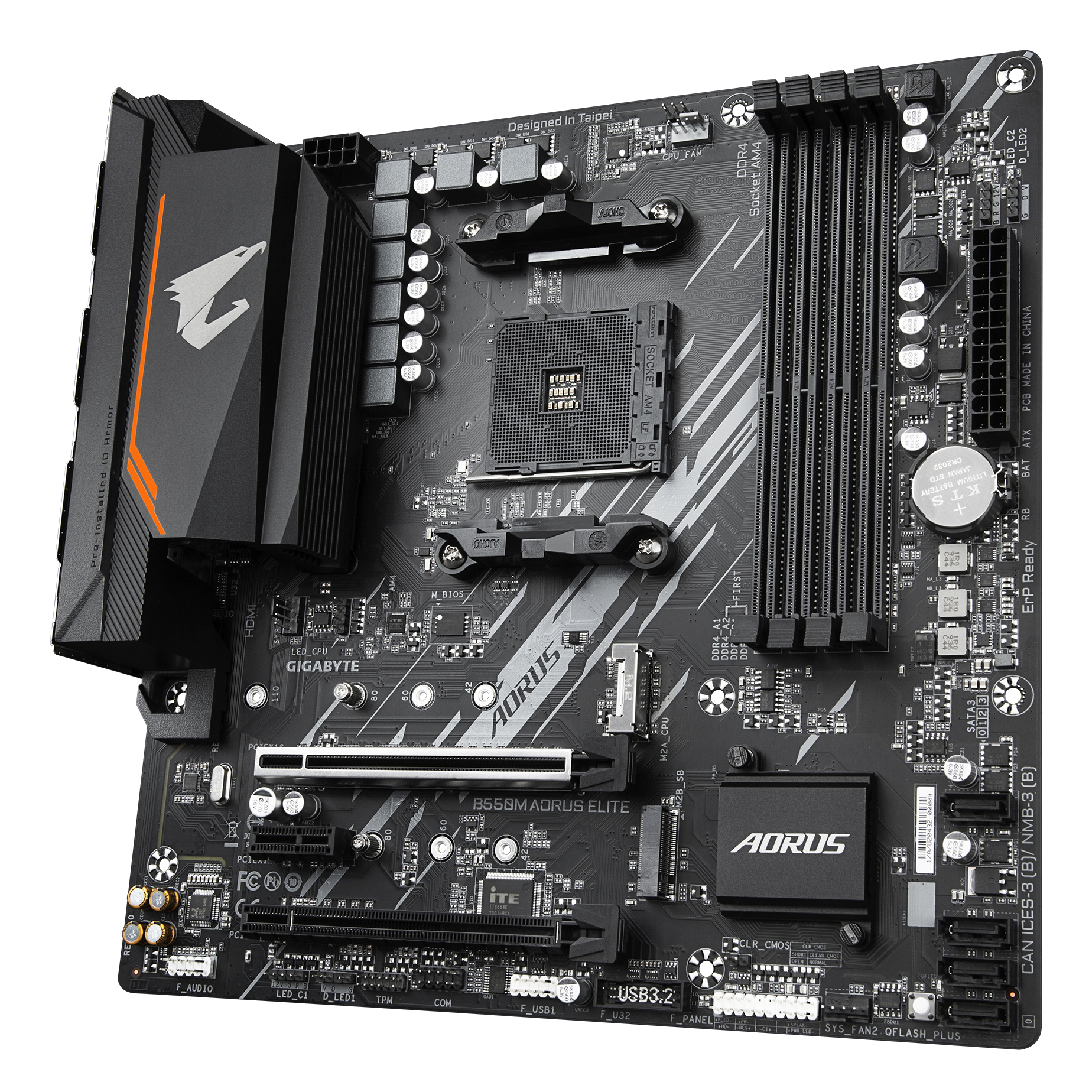 Gigabyte B550M AORUS ELITE - 1.0 - Motherboard - micro ATX - Socket AM4 - AMD B550 Chipsatz, Ansicht 3
