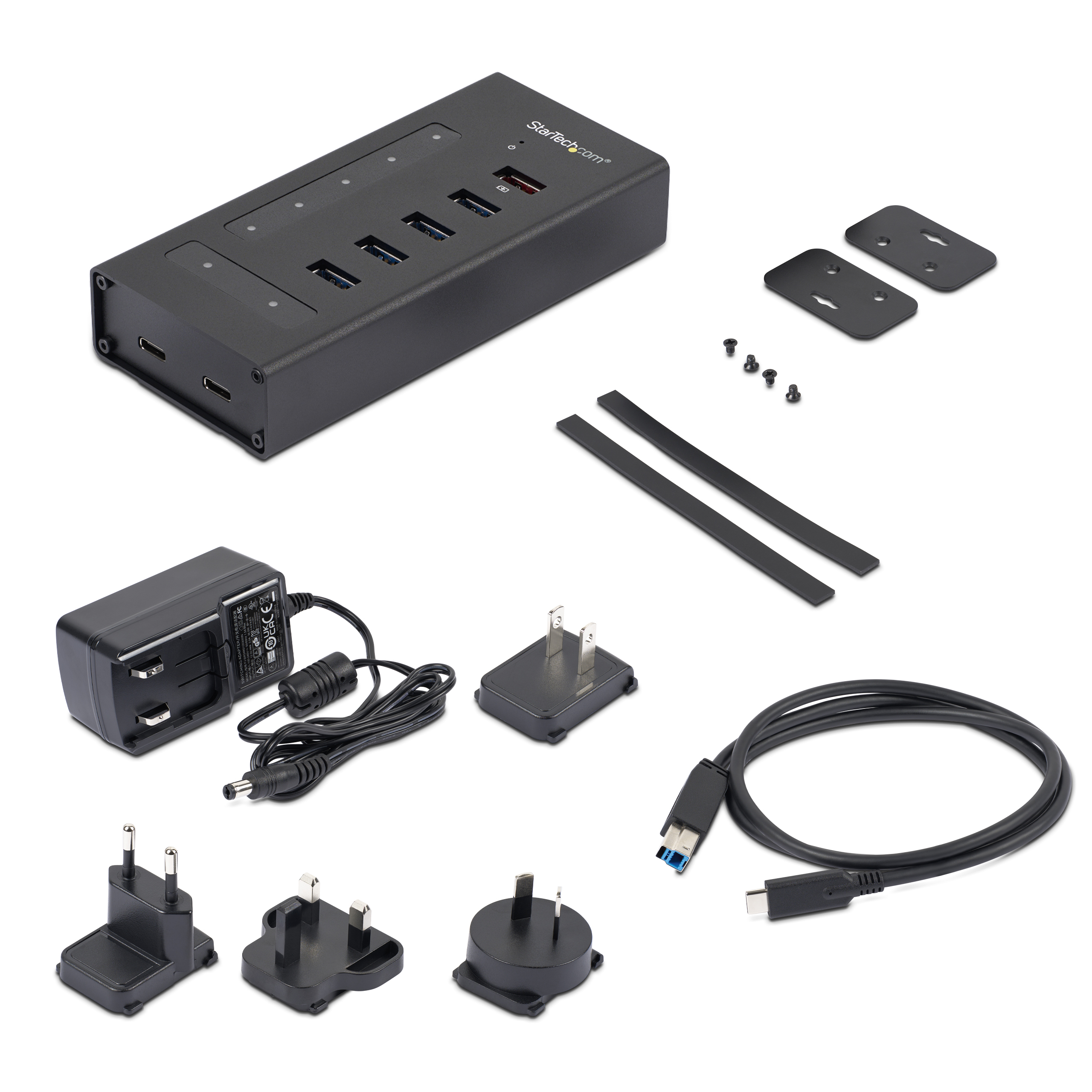 StarTech.com USB Hub 7 Port - Metall - USB-A zu 3x USB-C und 1x USB-C, Ansicht 2