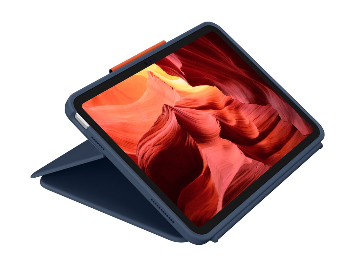 Logitech Rugged Combo 4 Touch - Tastatur und Foliohülle - mit Trackpad - Apple Smart connector - QWERTY - GB - Classic Blue - für Apple 10.9-inch iPad (10. Generation)