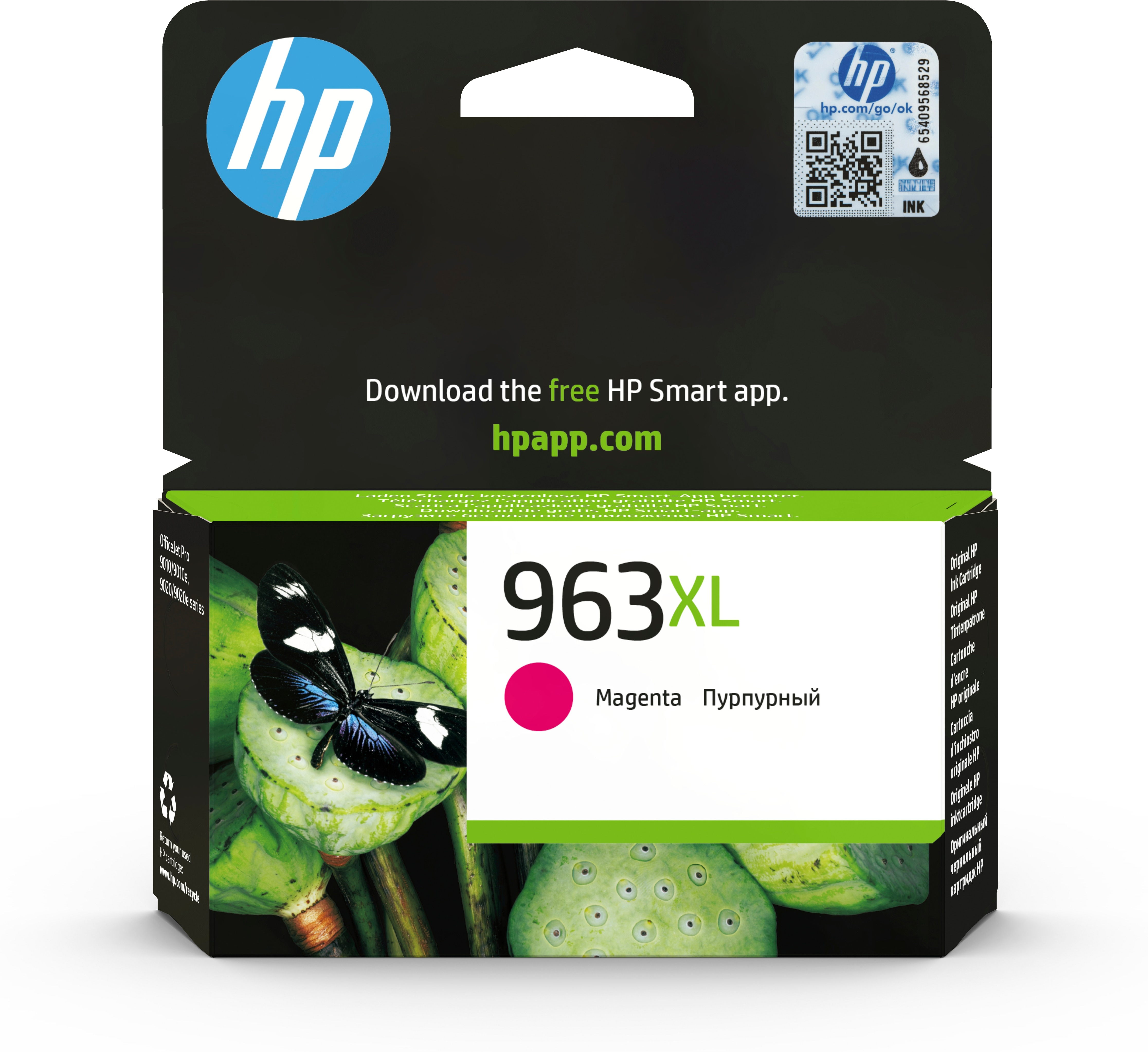 HP 963XL Magenta Original Druckerpatrone mit hoher Reichweite, Hohe (XL-) Ausbeute, Magenta, Tinte auf Pigmentbasis, 23,25 ml, 1 Stück(e), 1600 Seiten