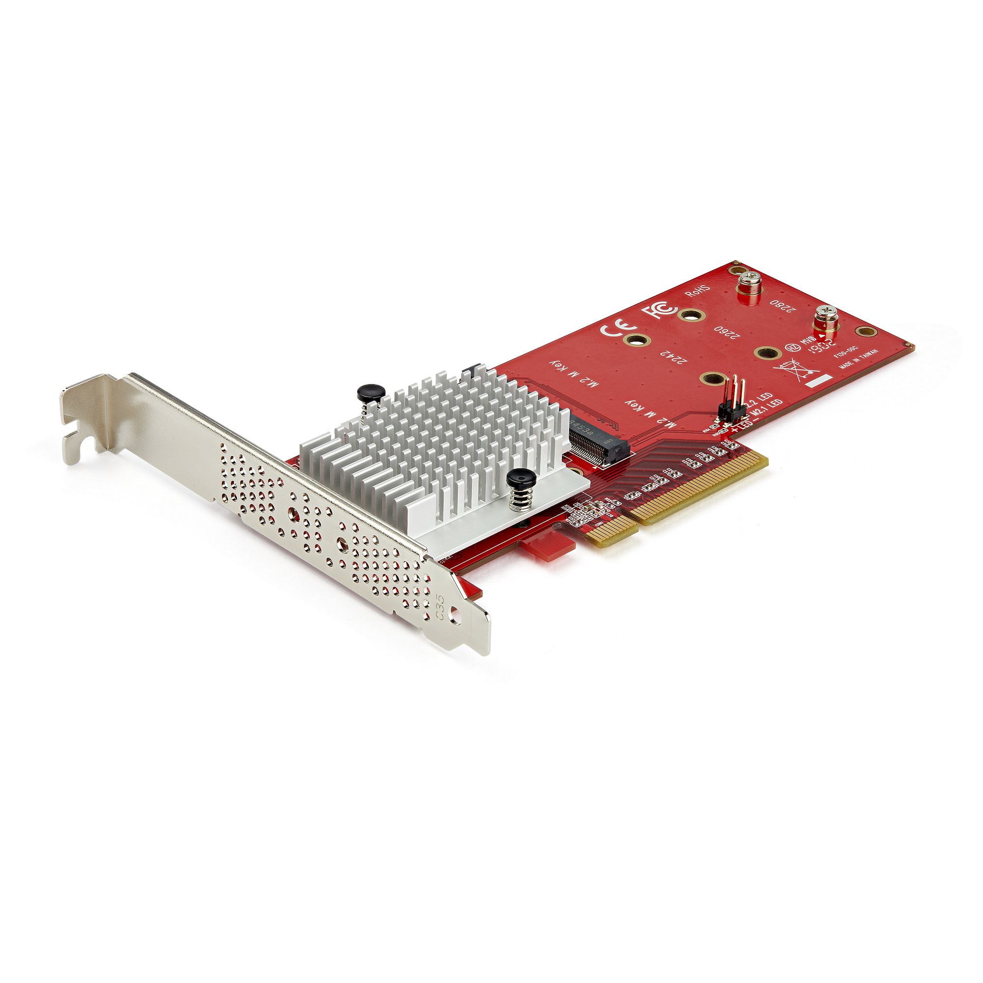 StarTech.com Dual M.2 PCIe SSD Adapter Karte - x8 / x16 Dual NVMe oder AHCI M.2 SSD zu PCI Express 3.0, Ansicht 2
