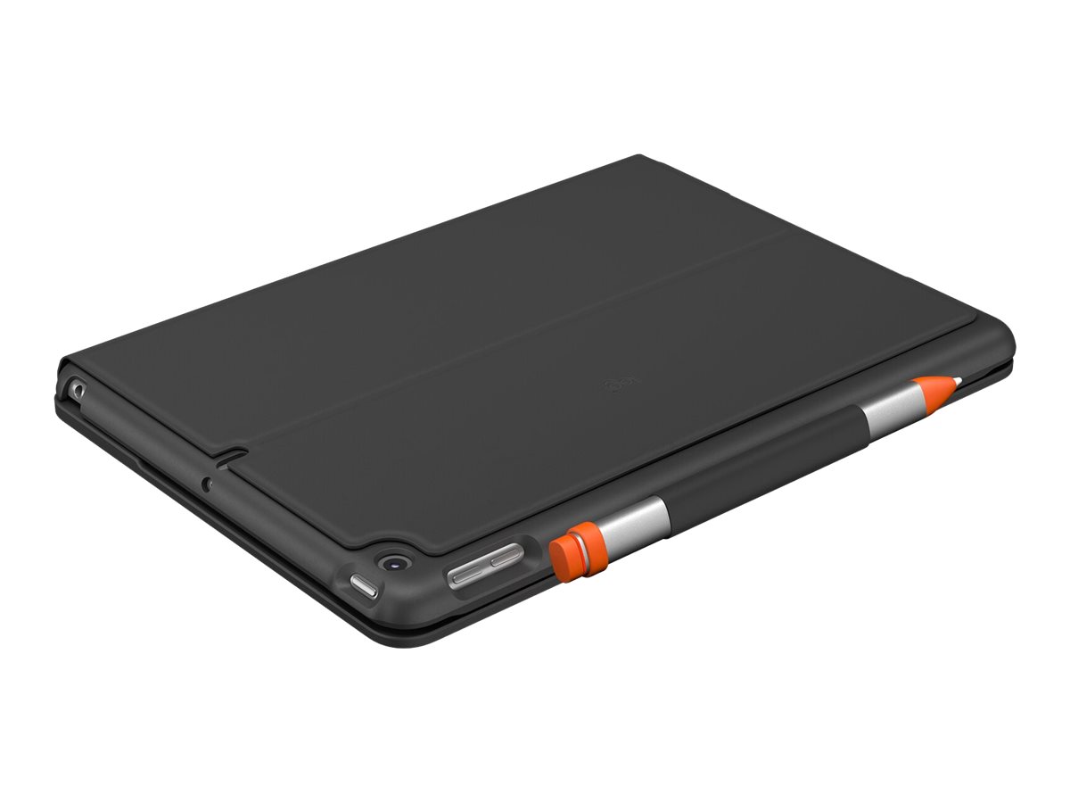Logitech Slim Folio - Tastatur und Foliohülle - kabellos - Bluetooth - QWERTY - Italienisch - Graphite - für Apple 10.2-inch iPad (7. Generation 8. Generation 9. Generation)