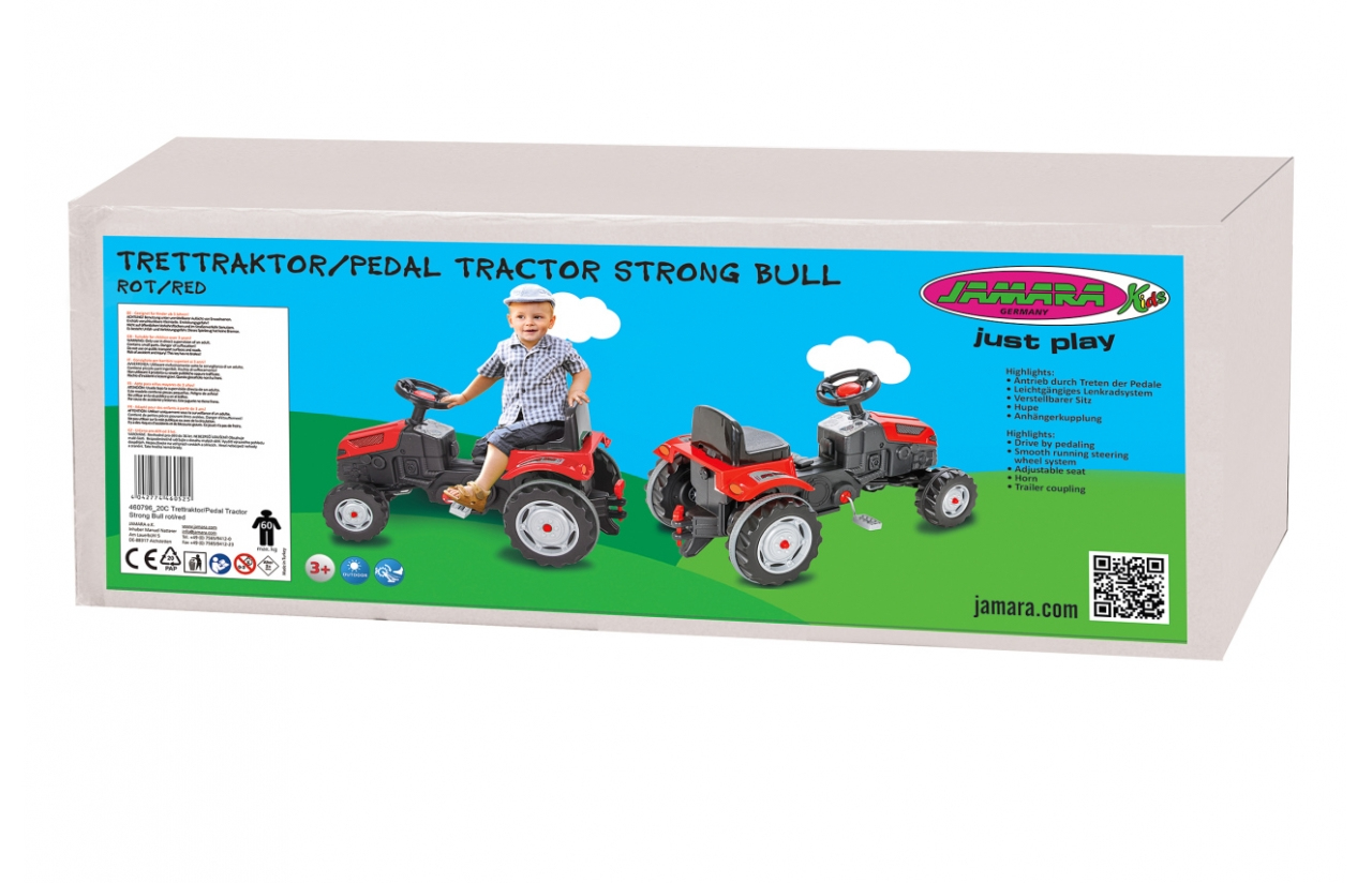 JAMARA Pedal Tractor Strong Bull - 3 Jahr(e) - 4 Rad/Räder - Schwarz - Rot, Ansicht 2