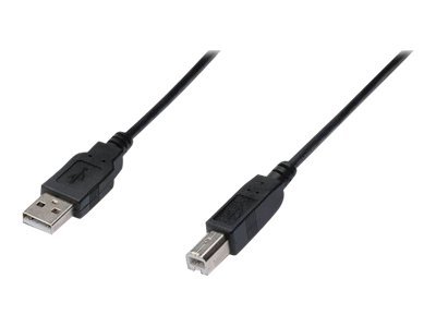 DIGITUS - USB-Kabel - USB (M) zu USB Typ B (M) - 3 m - geformt - Schwarz
