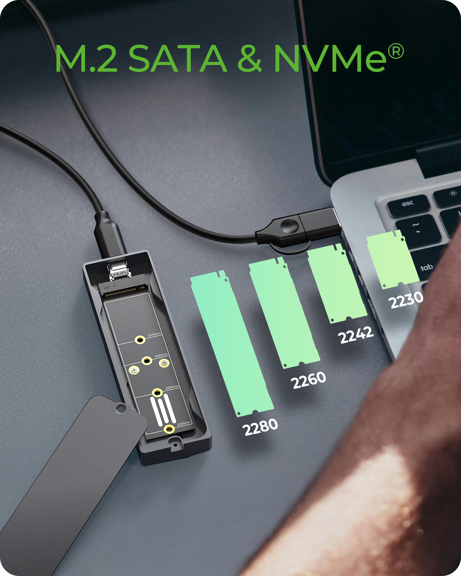 ICY BOX Gehäuse extern M.2 NVMe Ssd RGB 10Gbps USB3.2 Gen2 Type-C Host - - Usb 3 - Gehäuse - USB 3.0, Ansicht 4