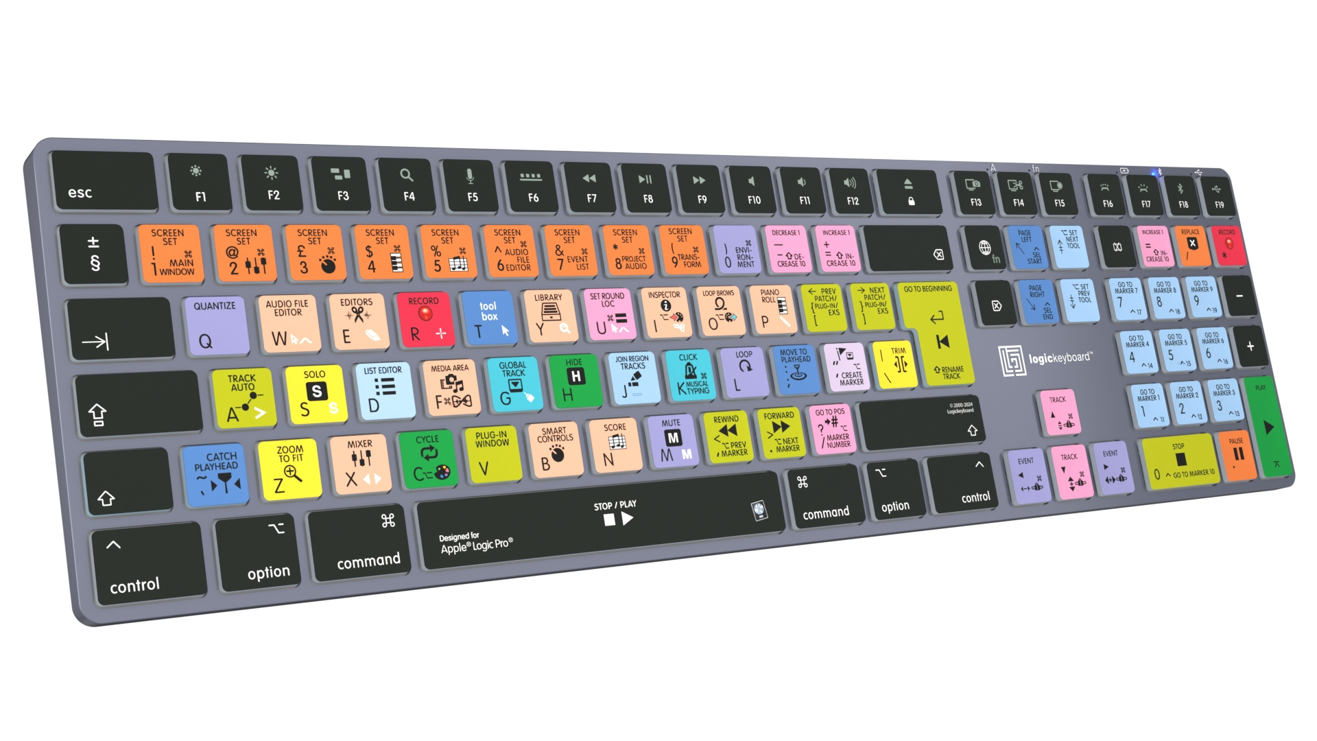 Logickeyboard Apple Logic Pro X2 Titan LKB-LOGXP2-TM-FR - TL: Französisch, AZERTY, Ansicht 3